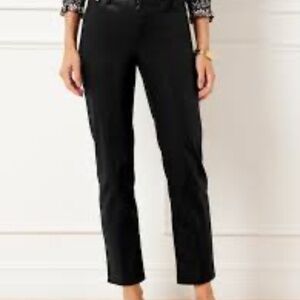 M- #16 Talbots 6 P Metallic Black Sparkle Slim Straight Ankle Jean